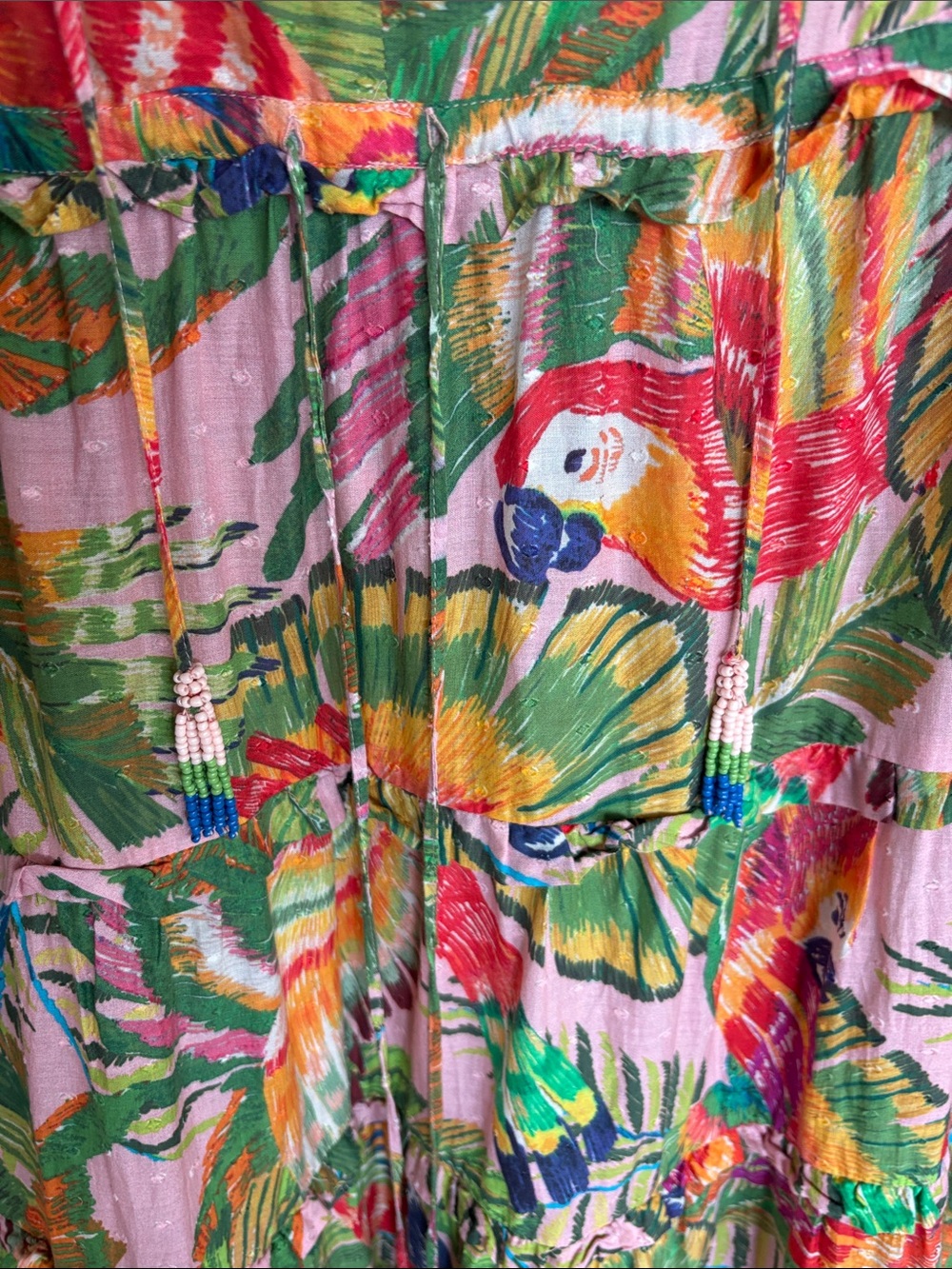 FARM Rio Macaw Leaves Tropical Tiered Maxi Dress - Picture 8 of 11